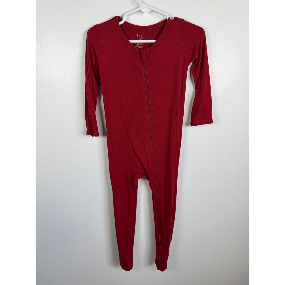 Kyte Baby Red Bamboo Zippered Footie 18-24 Months